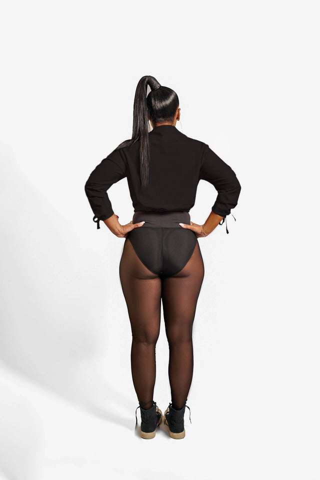 April Daniels SS23 Black Mesh Leggings - SewSewYou