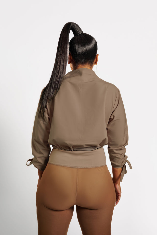 April Daniels SS23 Mocha Windbreaker Jacket - SewSewYou