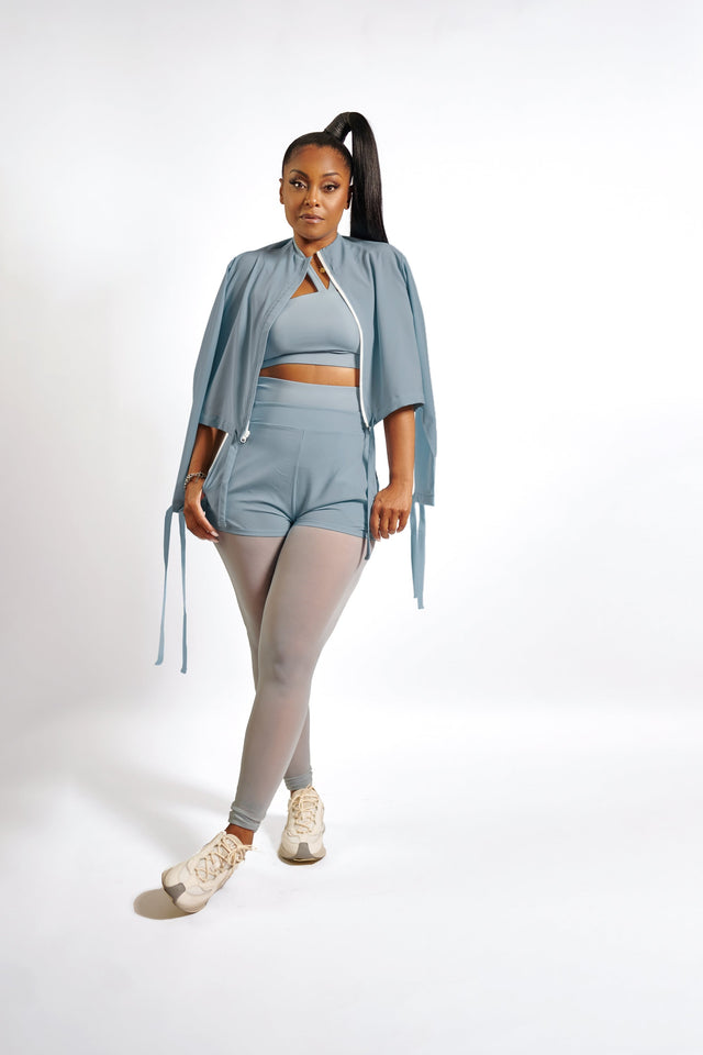 April Daniels SS23 Sky Blue Mesh Leggings - SewSewYou