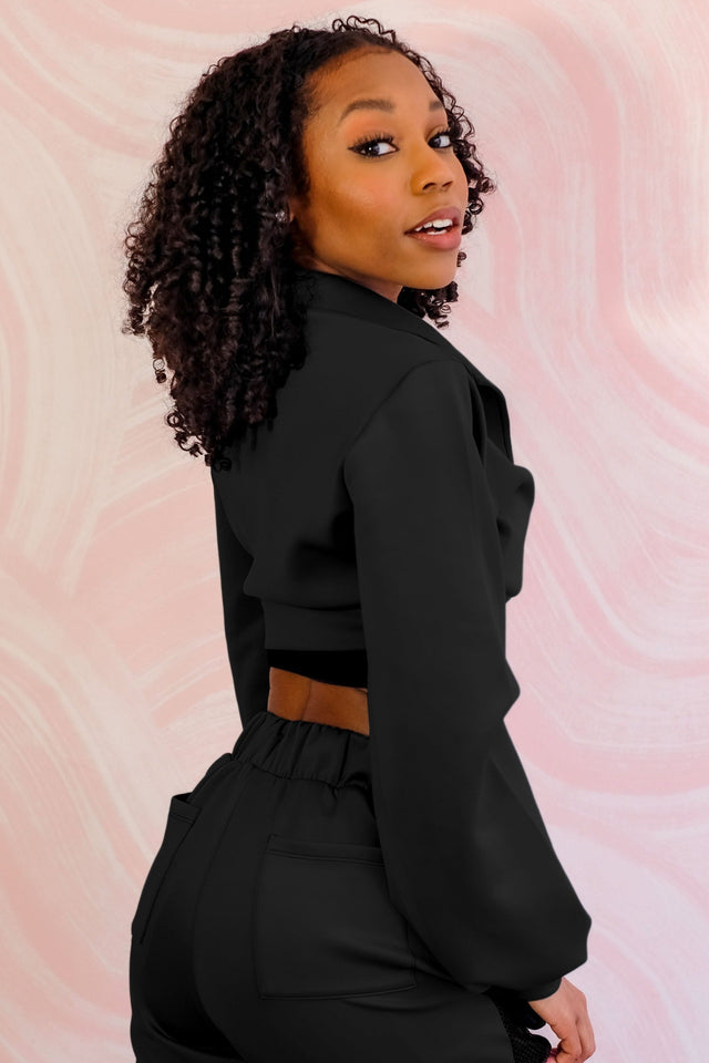 Arianna Jonae SS21 Black Cropped Jacket - SewSewYou