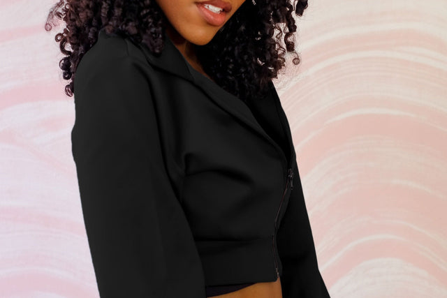 Arianna Jonae SS21 Black Cropped Jacket - SewSewYou