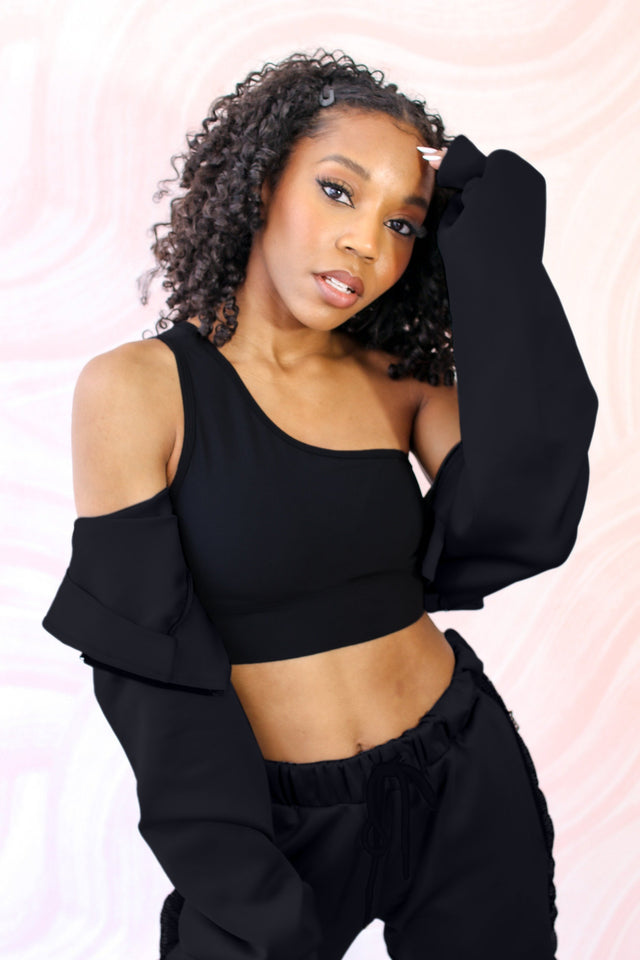 Arianna Jonae SS21 Black Sports Bra - SewSewYou