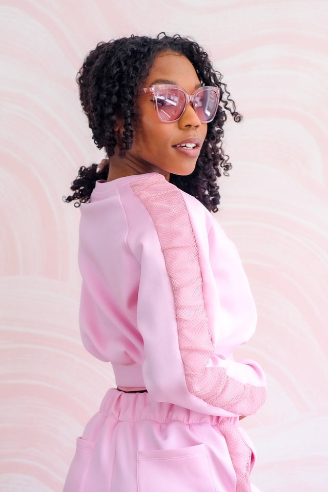 Arianna Jonae SS21 Pink Cropped Sweat Top - SewSewYou