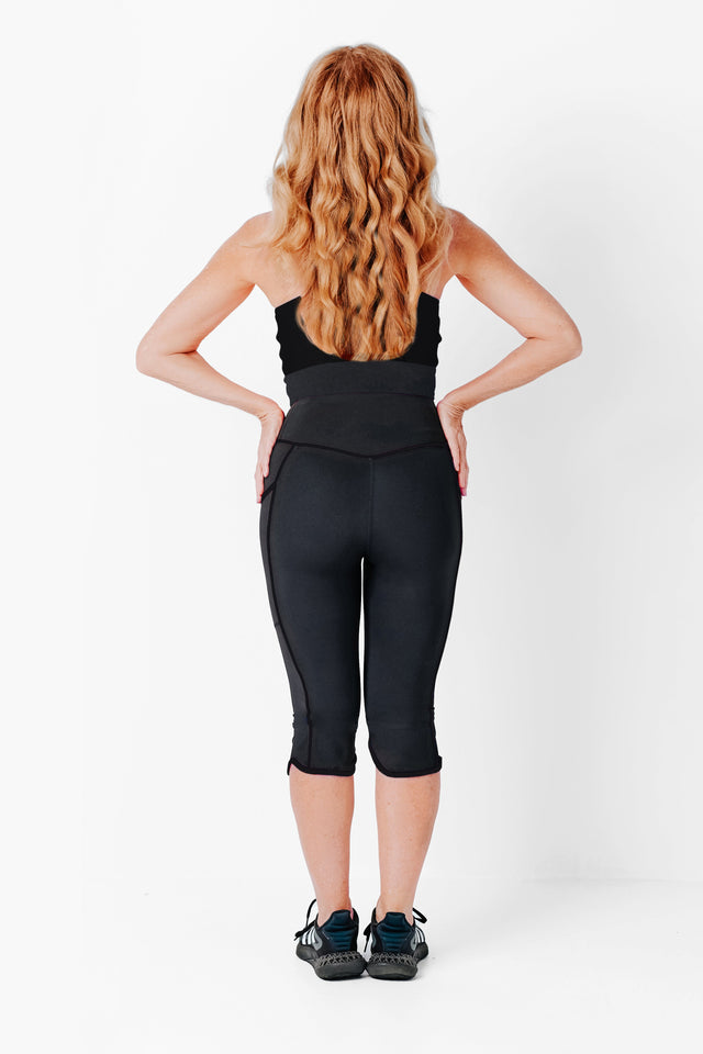 Black Capri Leggings w/ Black Piping - SewSewYou