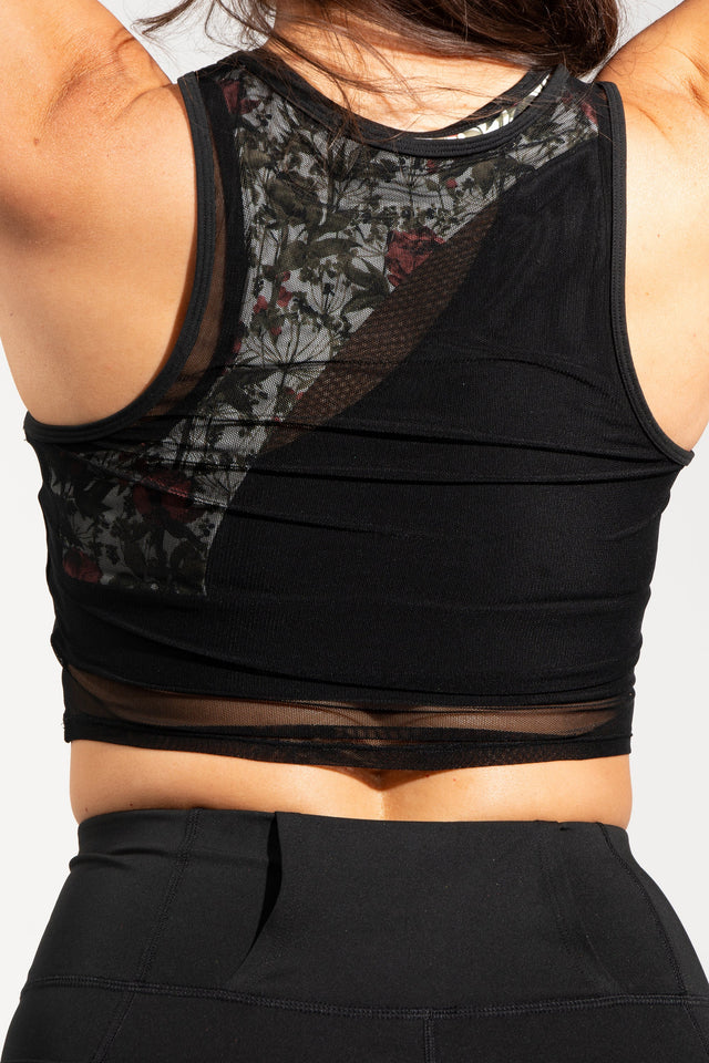 Black Cropped Fitted Tank - SewSewYou