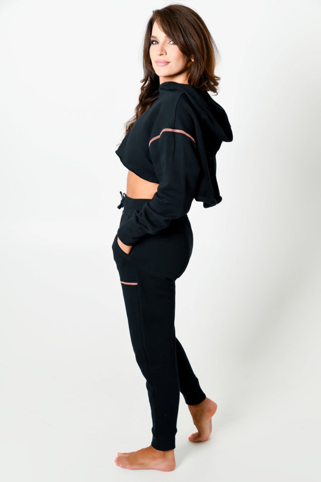 Black/Coral Sweat Jogger - SewSewYou