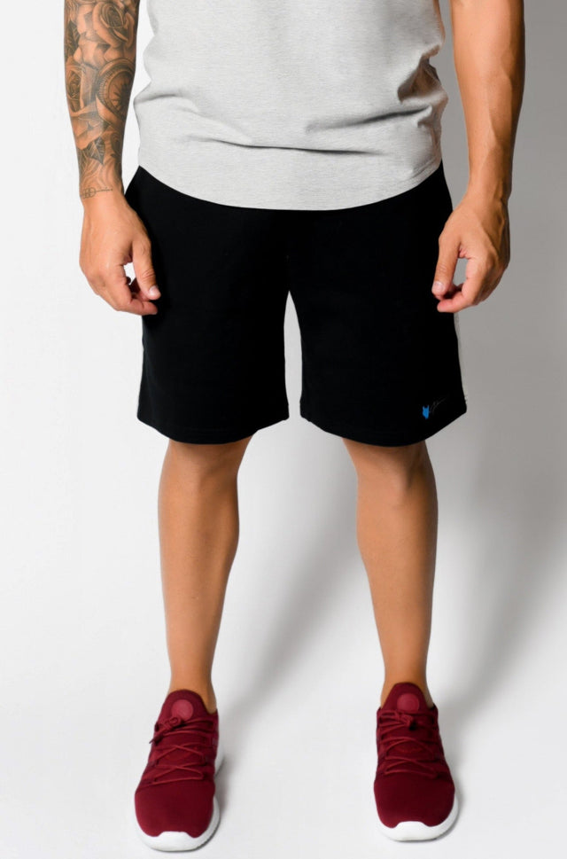 Black/Lt. Sports Htr. Sweat Shorts - SewSewYou