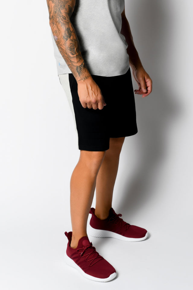 Black/Lt. Sports Htr. Sweat Shorts - SewSewYou