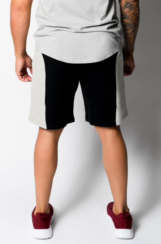 Black/Lt. Sports Htr. Sweat Shorts - SewSewYou