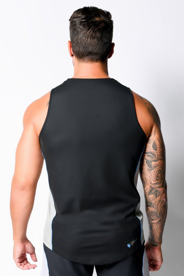 Black/Med Grey Htr. Active Sleeveless - SewSewYou