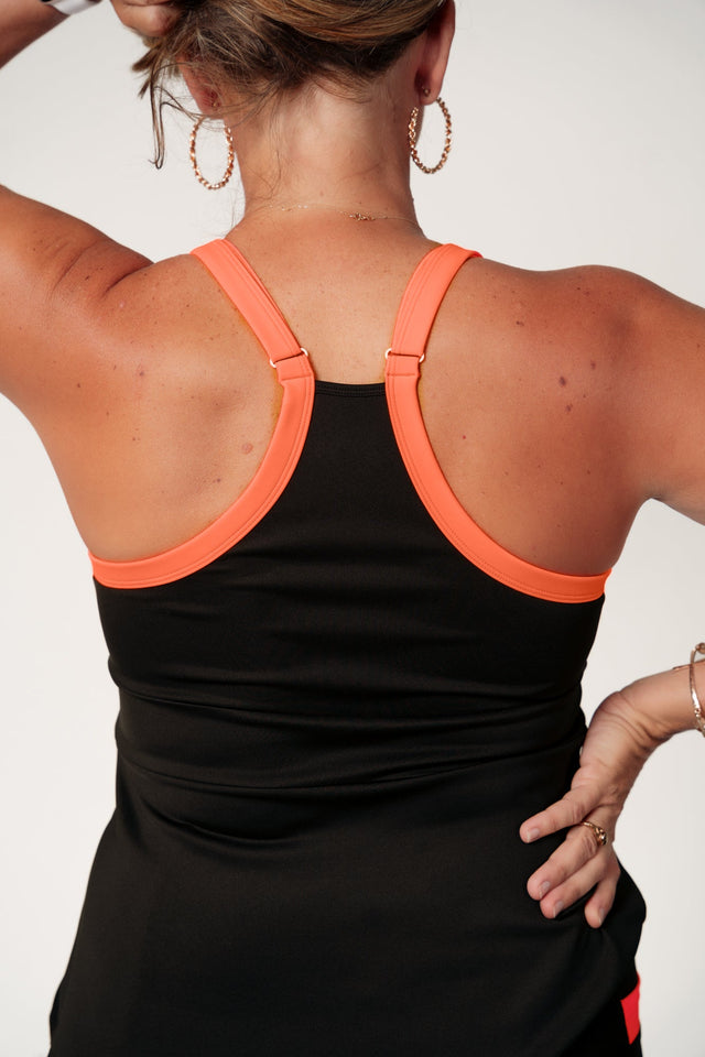 Black/Neon Orange Loose Tank - SewSewYou