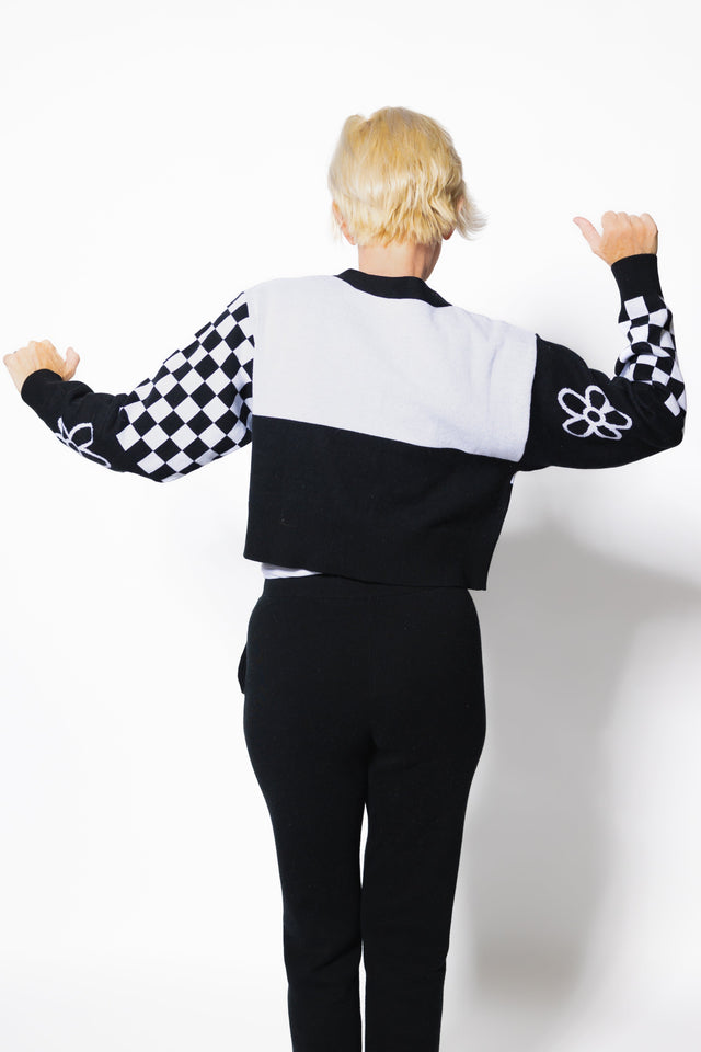 Black/White Lounge Cardigan - SewSewYou