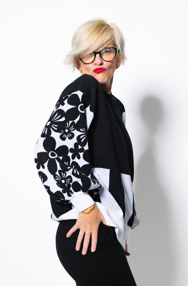 Black/White Lounge Sweater - SewSewYou