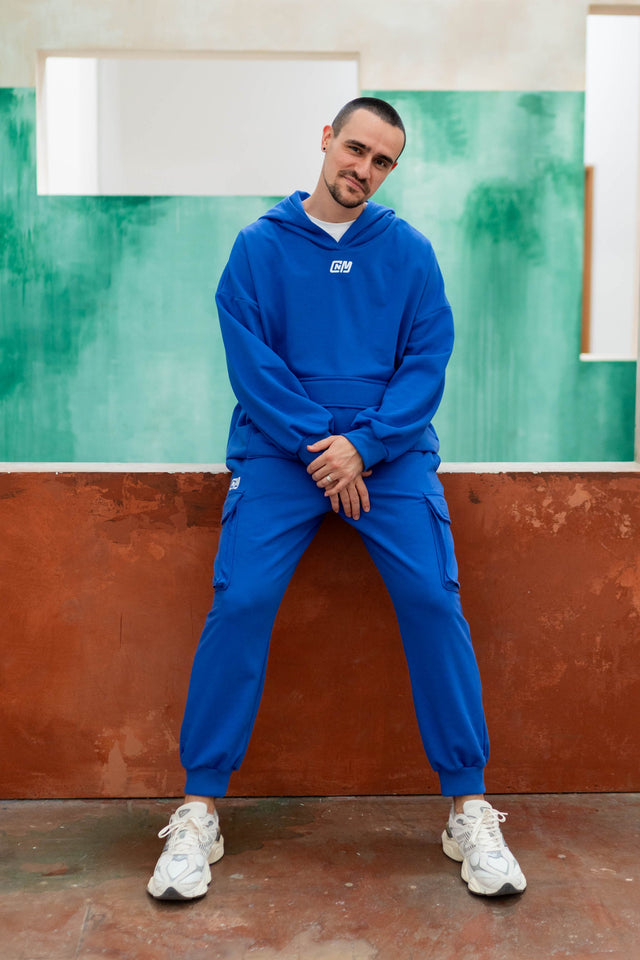 Blue Cargo Sweat Pants - SewSewYou