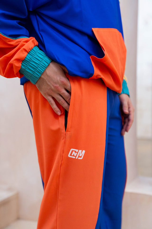 Blue Color Blocking Windbreaker Pants - SewSewYou