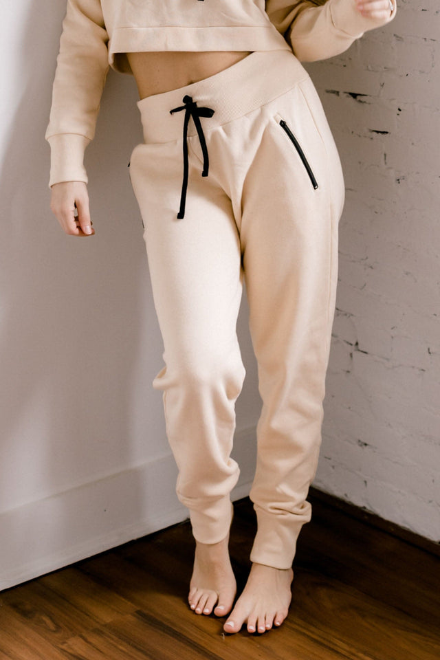 Body by Beezly SS22 Ivory Cream Jogger Pants - SewSewYou