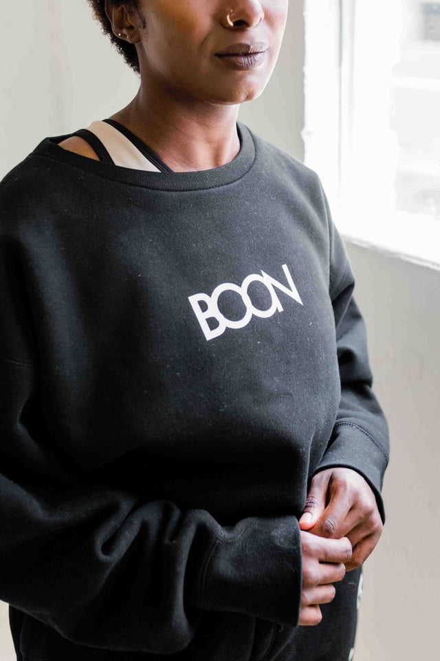 BOON SS22 Black Sweat Top - SewSewYou