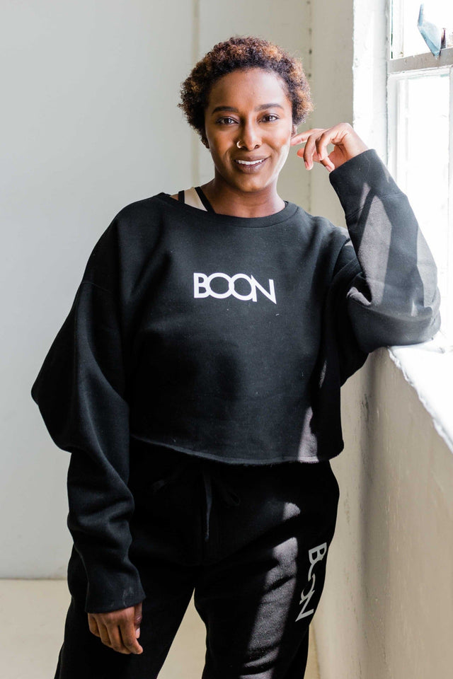 BOON SS22 Black Sweat Top - SewSewYou