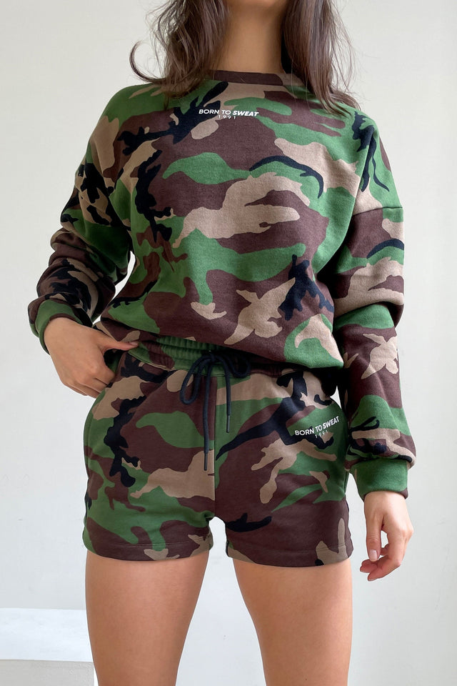 Born to Sweat SS21 - Camouflage Oversized Sweat Top - SewSewYou