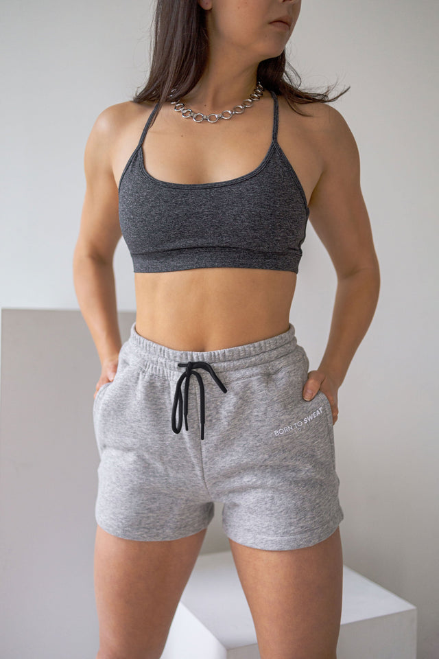 Born to Sweat SS21 - Dark Grey Sports Bra - SewSewYou