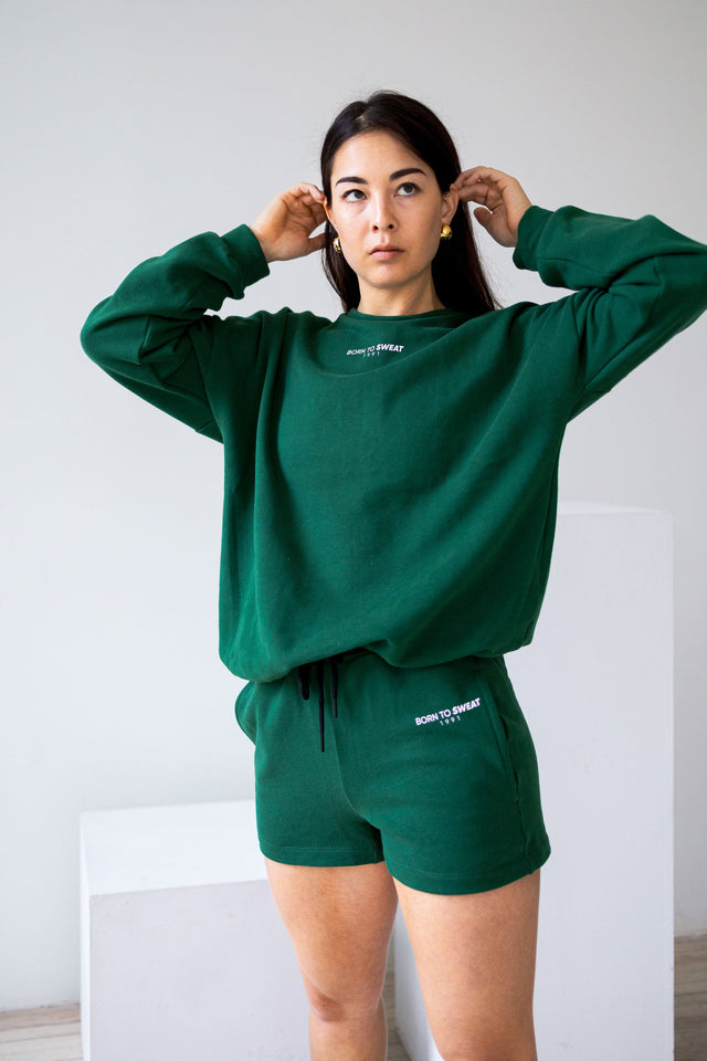 Born to Sweat SS21 - Green Oversized Sweat Top - SewSewYou