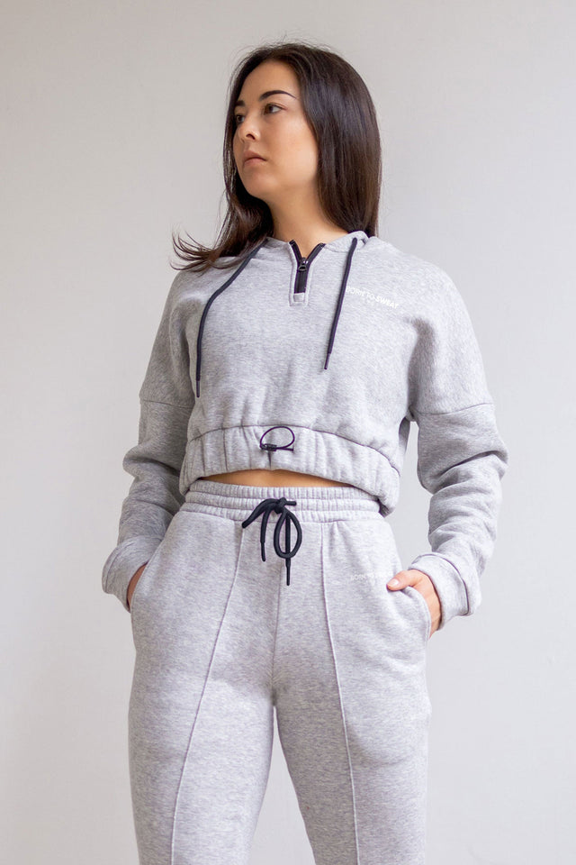 Born to Sweat SS21 - Grey Cropped Hoodie - SewSewYou