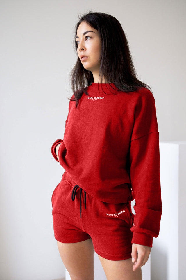 Born to Sweat SS21 - Red Oversized Sweat Top - SewSewYou