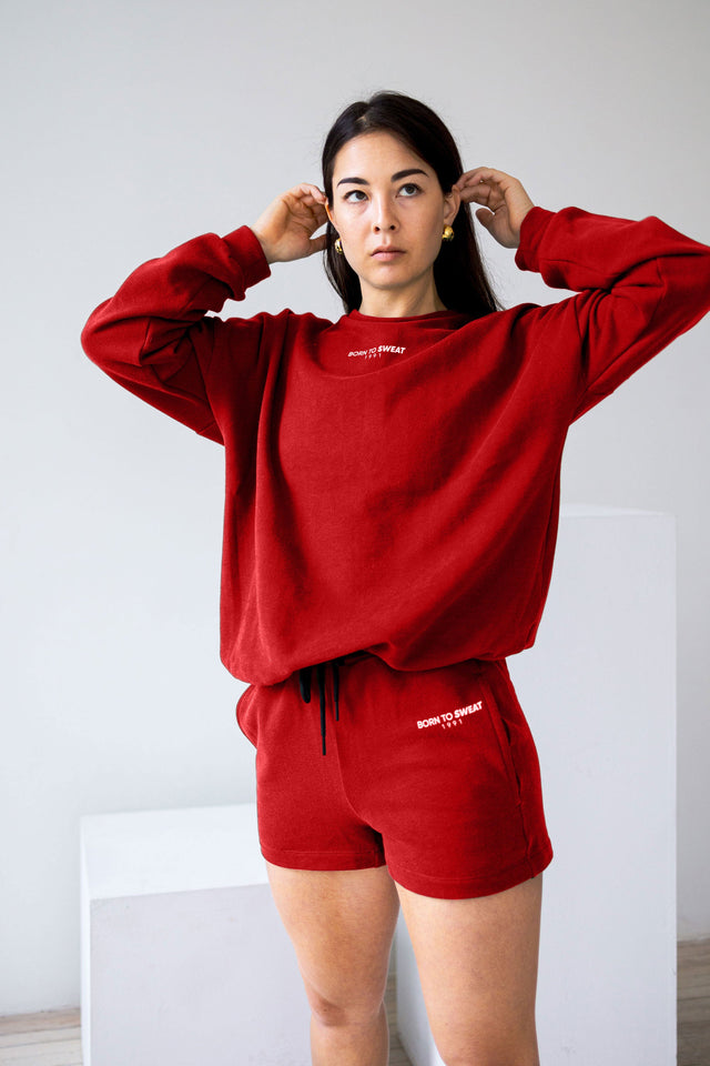 Born to Sweat SS21 - Red Oversized Sweat Top - SewSewYou