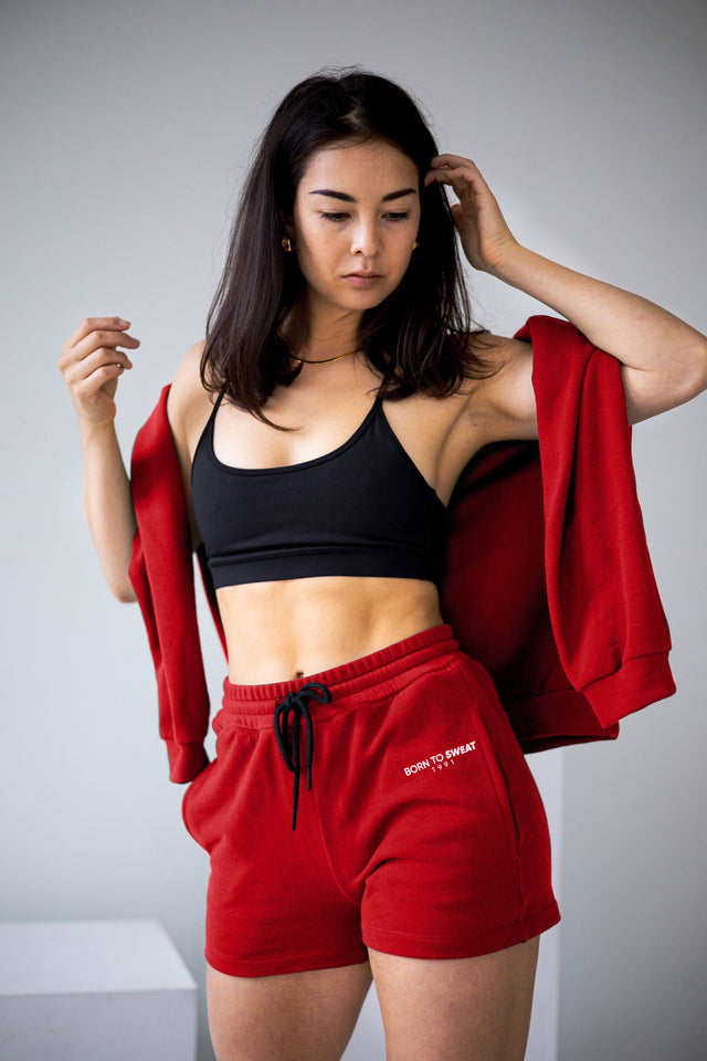 Born to Sweat SS21 - Red Sweat Shorts - SewSewYou