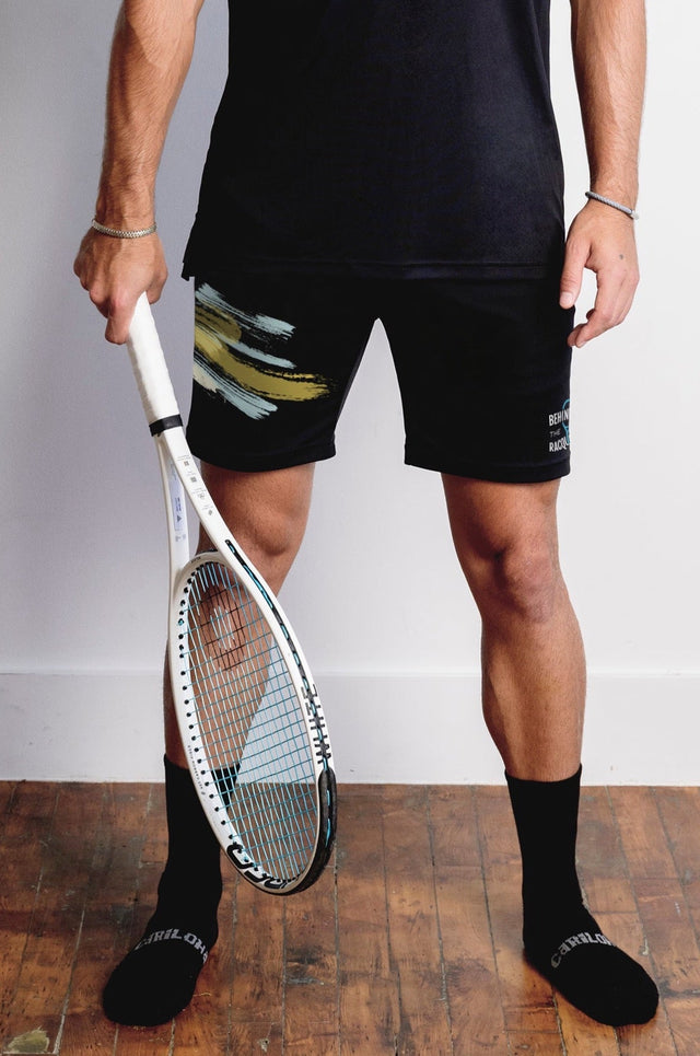 BTR Black + Brush Print Tennis Shorts - SewSewYou