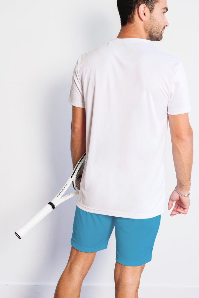 BTR Cyan + Brush Print Tennis Shorts - SewSewYou