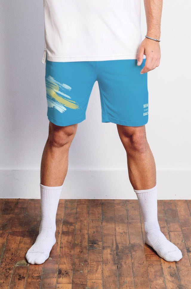 BTR Cyan + Brush Print Tennis Shorts - SewSewYou