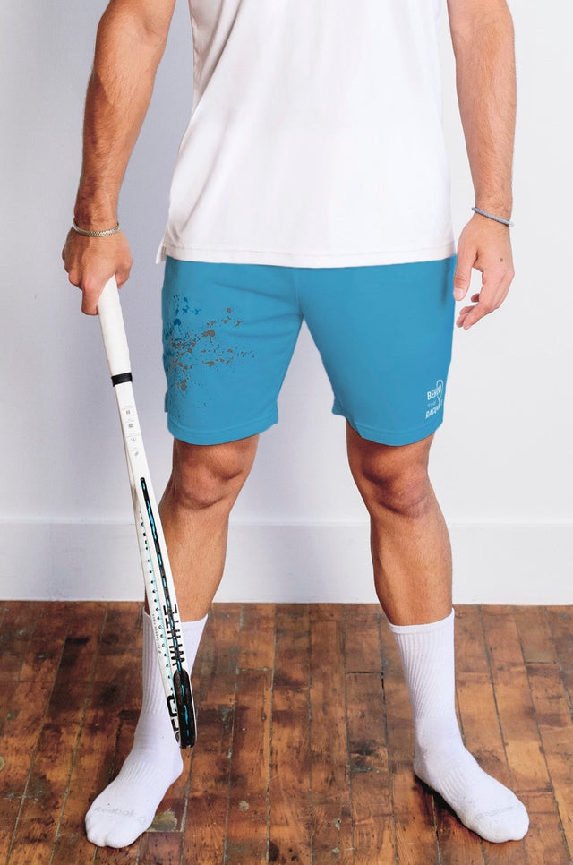 BTR Cyan + Splatter Print Tennis Shorts - SewSewYou