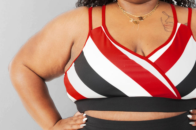 Daquana SS21 Red Stripes Bra - SewSewYou