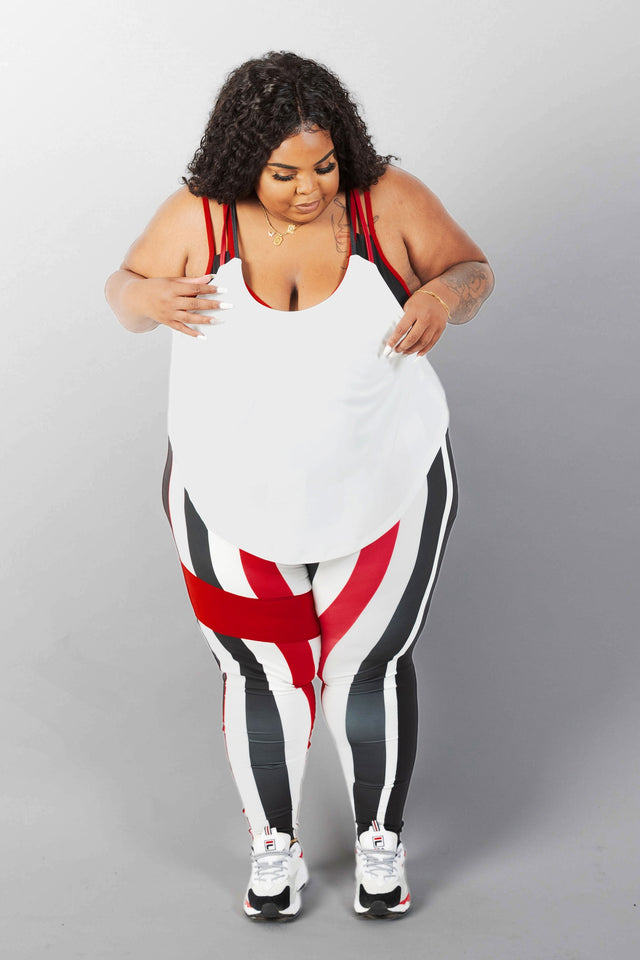 Daquana SS21 Red Stripes Leggings - SewSewYou