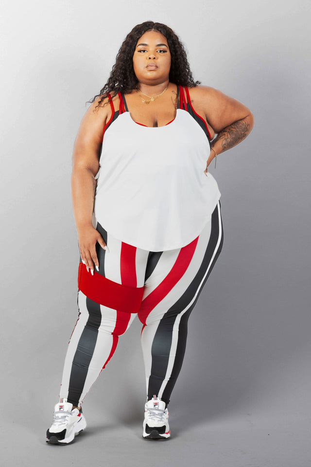 Daquana SS21 Red Stripes Leggings - SewSewYou