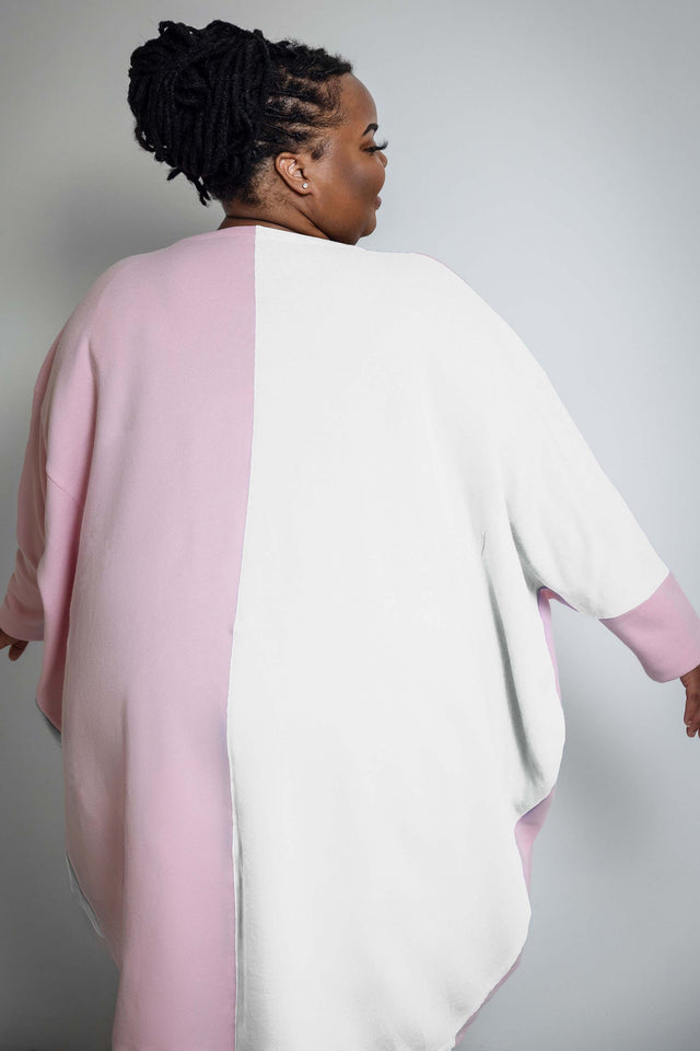 Daquana SS22 Comeback Lt. Pink + White Cardigan - SewSewYou