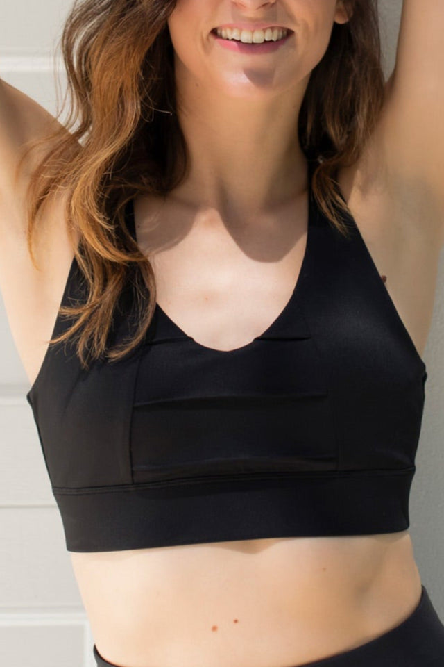 Elevate SS22 Comeback Black Sports Bra - SewSewYou