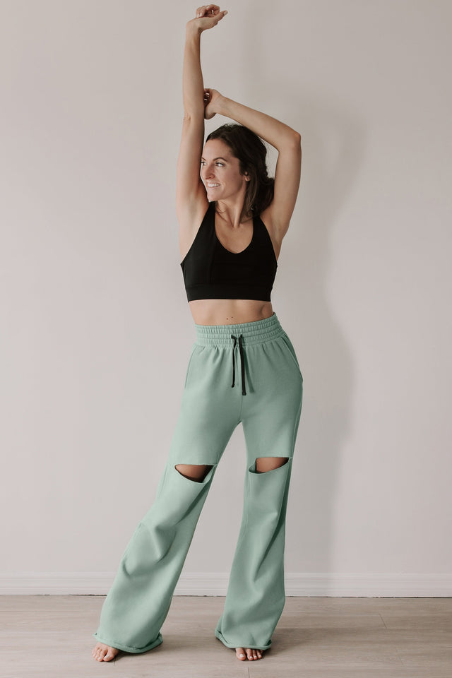 Elevate SS22 Comeback Green Bay Wide Leg Jogger Pants - SewSewYou