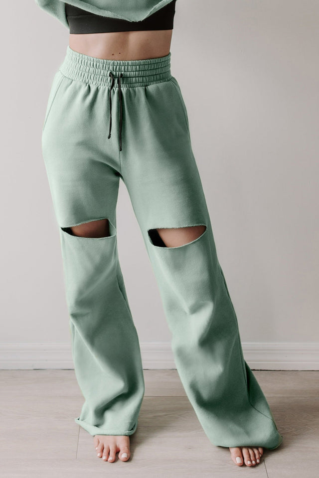 Elevate SS22 Comeback Green Bay Wide Leg Jogger Pants - SewSewYou