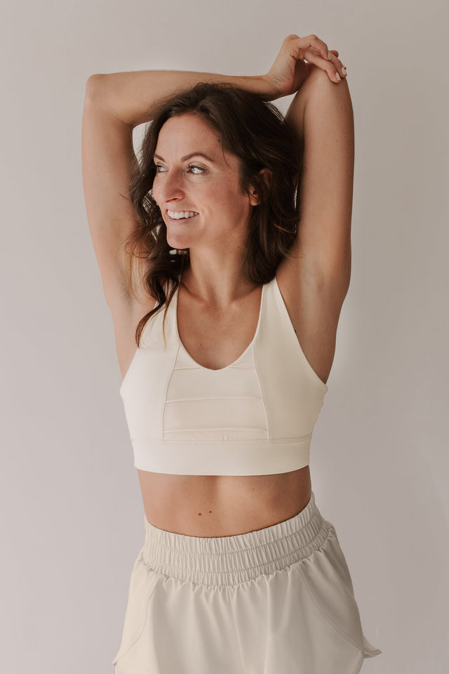 Elevate SS22 Comeback Lt. Beige Sports Bra - SewSewYou