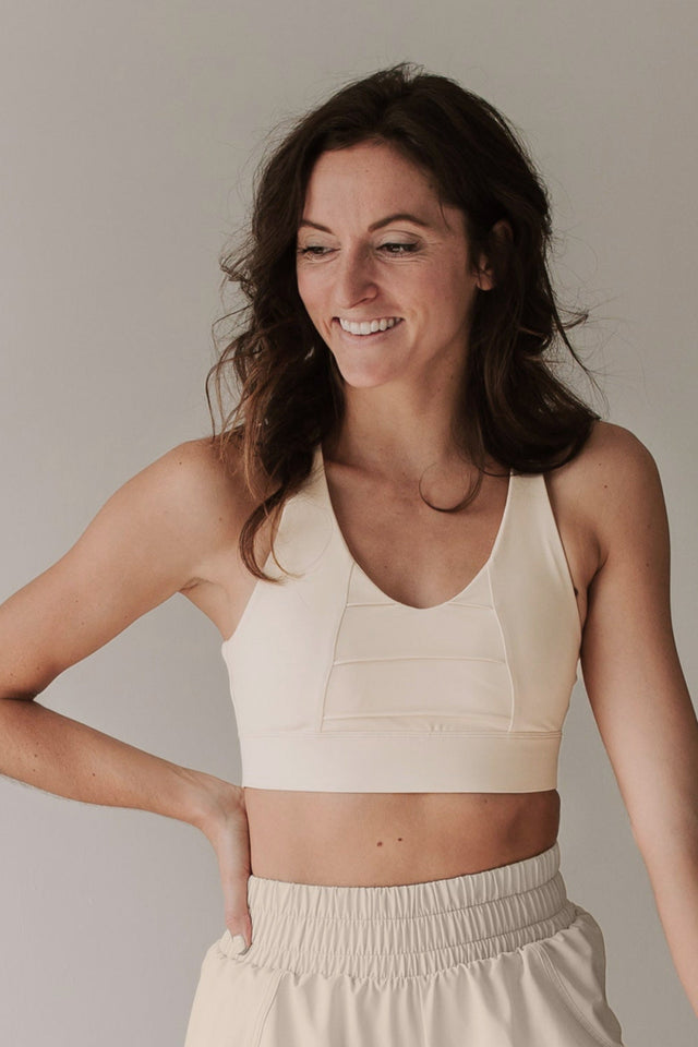 Elevate SS22 Comeback Lt. Beige Sports Bra - SewSewYou