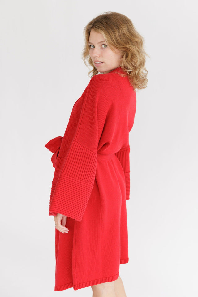 Ephina AW21 Collection Crimson Knitted Robe - SewSewYou