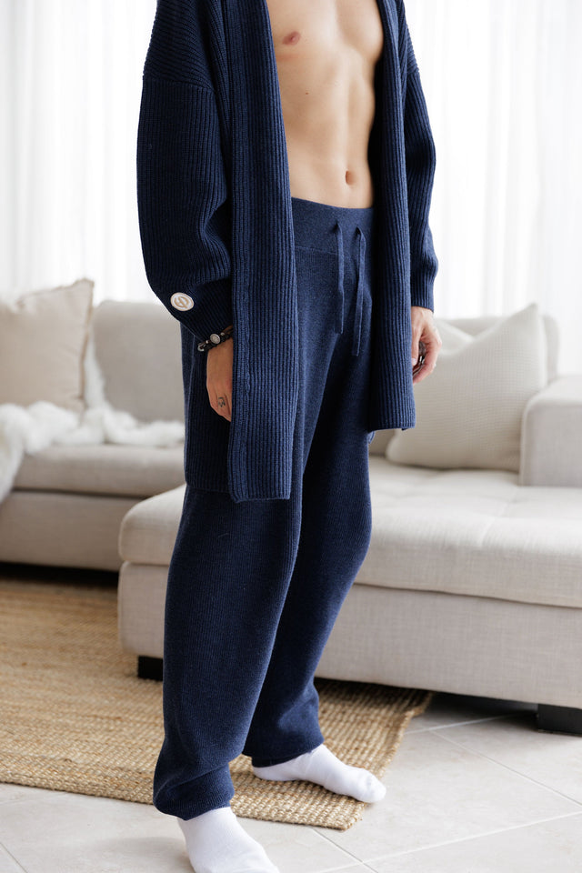 Ephina AW21 Collection Indigo Chunky Long Line Cardigan - SewSewYou