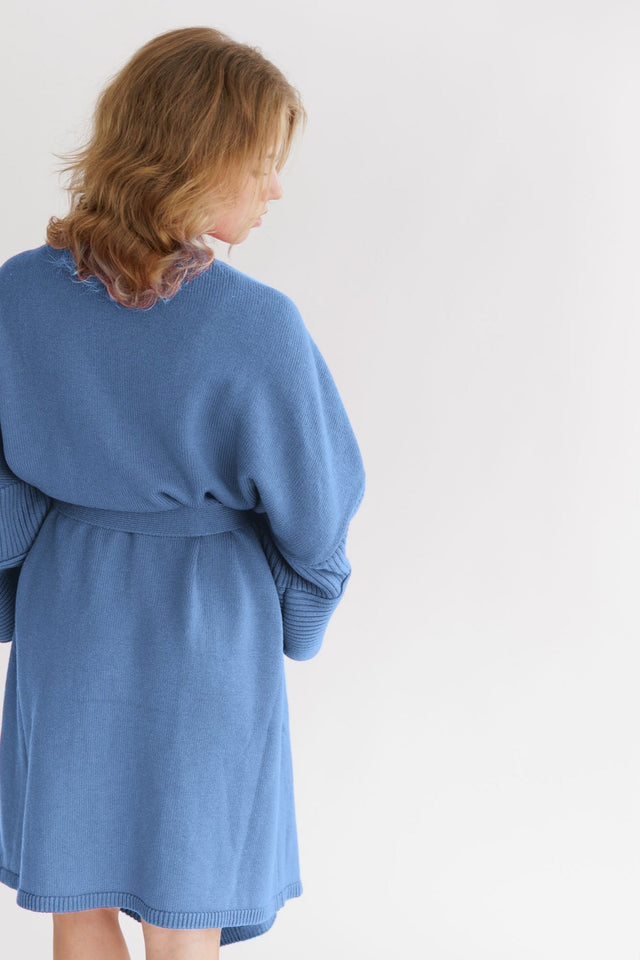 Ephina AW21 Collection Indigo Wash Knitted Robe - SewSewYou