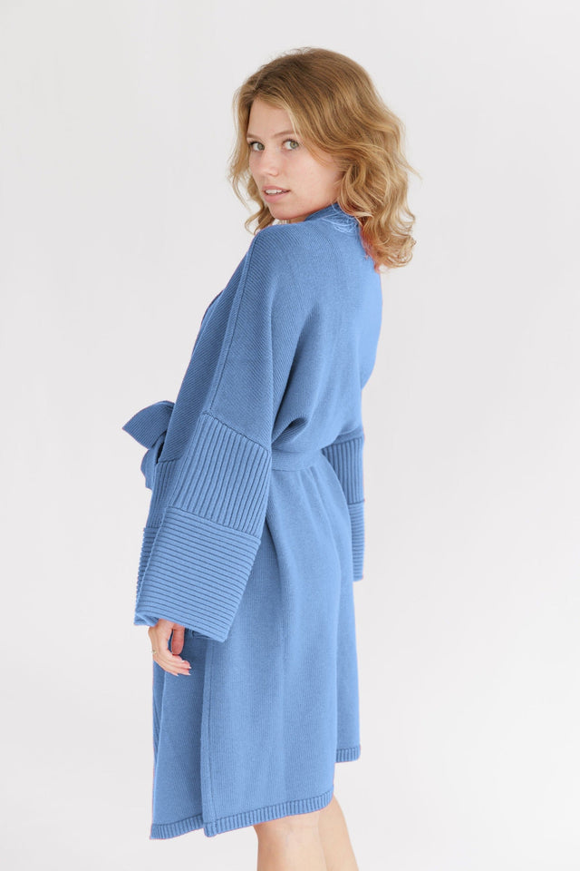 Ephina AW21 Collection Indigo Wash Knitted Robe - SewSewYou