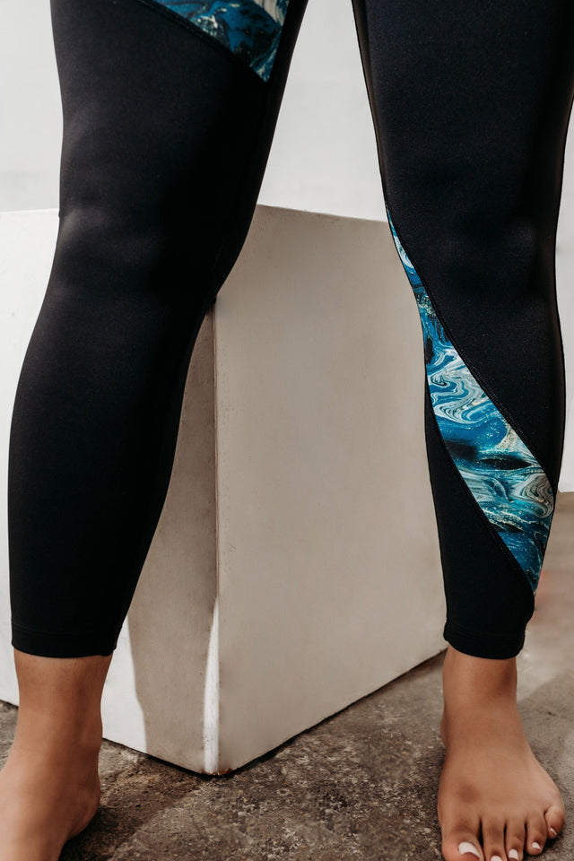 Fearless Belle SS22 Black+Print Leggings - SewSewYou