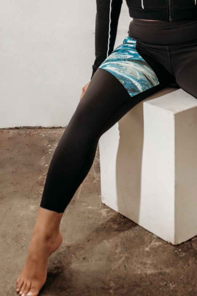 Fearless Belle SS22 Black+Print Leggings - SewSewYou