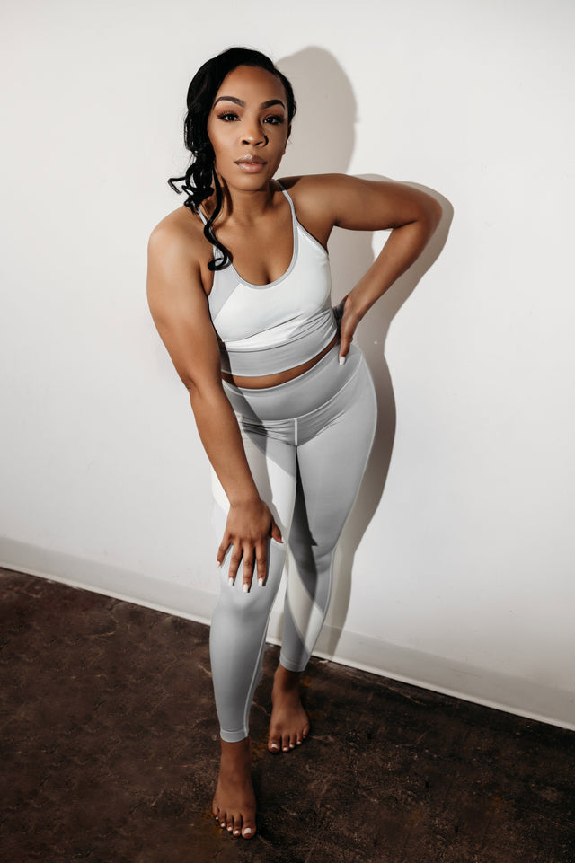 Fearless Belle SS22 Grey+White Sports Bra - SewSewYou