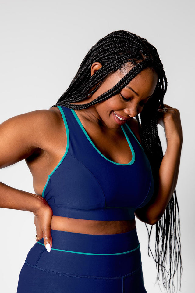 GFix Active Freedom SS22 Royal Blue Sports Bra w/ Contrast Binding - SewSewYou